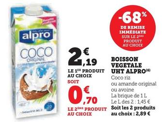 Alpro - Boisson Vegetale offre à 2,19€ sur Super U