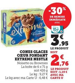 Nestlé - Cones Glaces Coeur Fondant Extreme offre à 3,95€ sur Super U