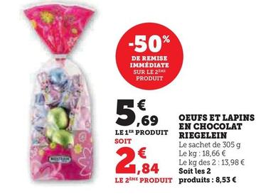 Riegelein - Oeufs Et Lapins En Chocolat offre à 5,69€ sur Super U
