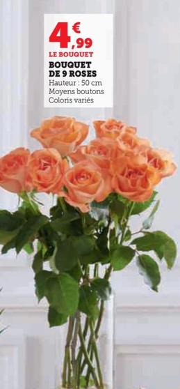 Bouquet De 9 Roses offre à 4,99€ sur Super U