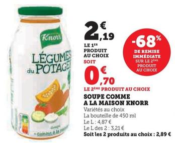 Knorr - Soupe Comme A La Maison offre à 2,19€ sur Super U