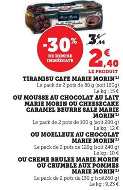 Marie Morin - Tiramisu Cafe offre à 2,4€ sur Super U