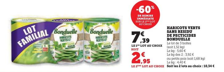 Bonduelle - Haricots Verts Sans Residu De Pecticides offre à 7,39€ sur U Express