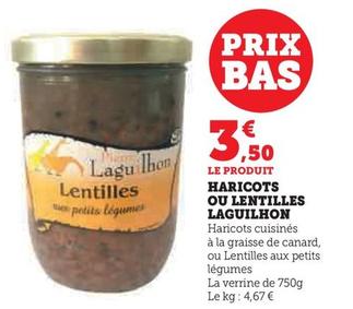 Laguilhon - Haricots Ou Lentilles offre à 3,5€ sur U Express