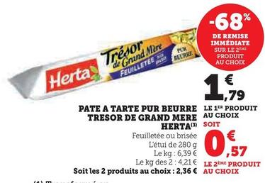 Herta - PATE A TARTE PUR BEURRE LE 1ER PRODUIT offre à 1,79€ sur U Express