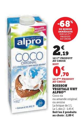 Alpro - Boisson Vegetale UHT offre à 2,19€ sur U Express