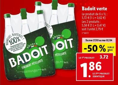 Badoit - Verte offre à 3,72€ sur Lidl