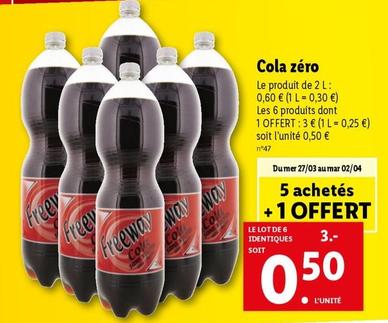 Freeway - Cola Zéro offre à 0,5€ sur Lidl