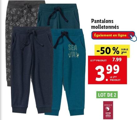 Pantalons Molletonnés offre à 7,99€ sur Lidl