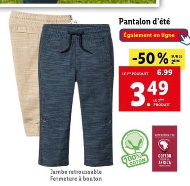 Pantalon D'Été offre à 6,99€ sur Lidl