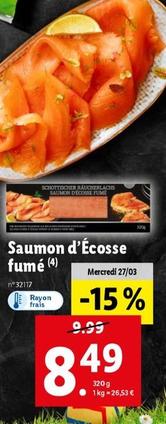 Saumon D'Écosse Fumé offre à 8,49€ sur Lidl
