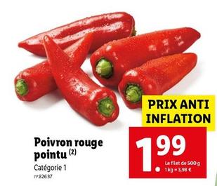 Poivron Rouge Pointu  offre à 1,99€ sur Lidl
