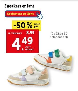 Sneakers Enfant offre à 8,99€ sur Lidl