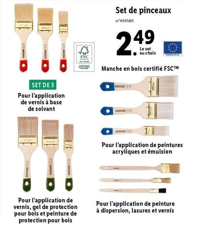 Set De Pinceaux offre à 2,49€ sur Lidl