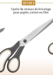 1 Paire De Ciseaux De Bricolage Pour Papier, Carton Ou Film offre à 2,99€ sur Lidl