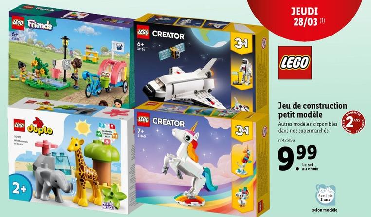 Lego - Jeu De Construction Petit Modèle offre à 9,99€ sur Lidl