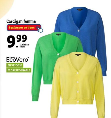 Eco Vero - Cardigan Femme  offre à 9,99€ sur Lidl