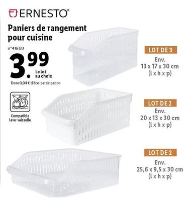 Ernesto - Paniers De Rangement Pour Cuisine offre à 3,99€ sur Lidl