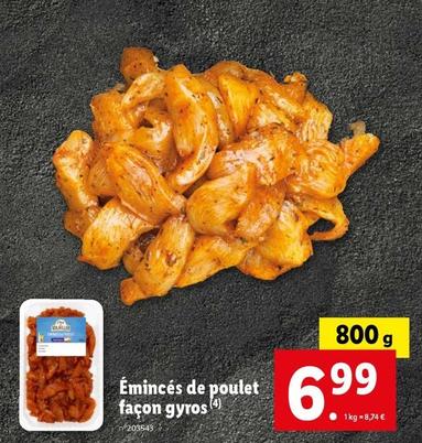 Facon Gyros - Eminces De Poulet  offre à 6,99€ sur Lidl