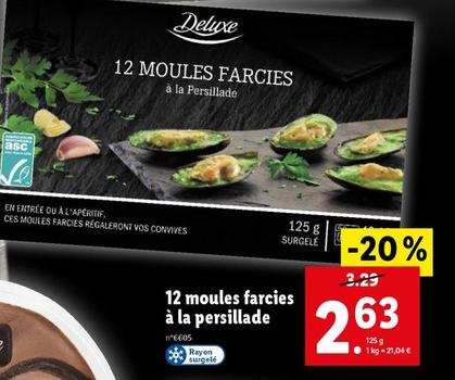 Deluxe - 12 Moules Farcies À La Persillade offre à 2,63€ sur Lidl