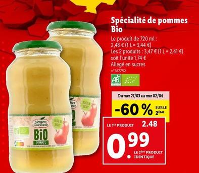 Spécialité de pommes Bio offre à 2,48€ sur Lidl