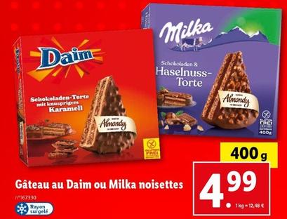 Milka / Daim - Gâteau Noisettes offre à 4,99€ sur Lidl