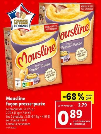 Mousline - Façon Presse-purée offre à 2,79€ sur Lidl