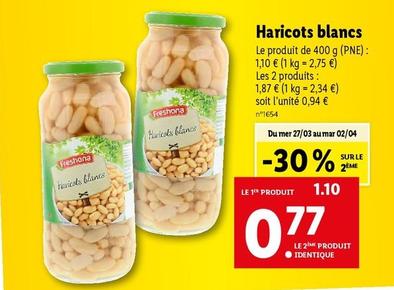 Freshona - Haricots Blancs offre à 1,1€ sur Lidl