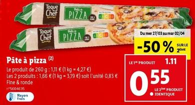 Toque Chef - Pâte À Pizza offre à 1,11€ sur Lidl