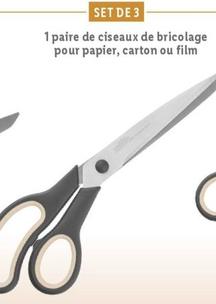 Ciseaux de bricolage pour papier, carton ou film - promo jusqu'à -50% !