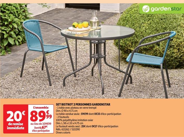 gardenstar - set bistrot 2 personnes 