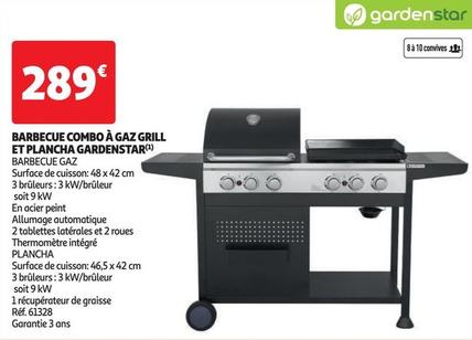 gardenstar - barbecue combo à gaz grill et plancha