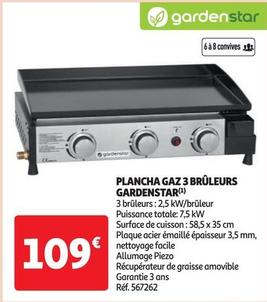 gardenstar - plancha gaz 3 brûleurs