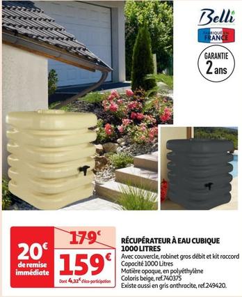 belli - récupérateur à eau cubique 1000 litres