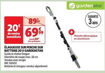 gardenstar - élagueuse sur perche sur batterie 20 v