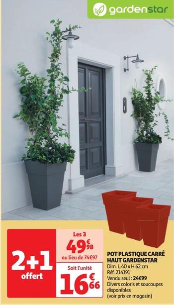 haut gardenstar - pot plastique carre 