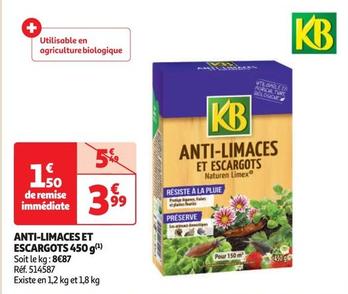 kb - anti-limaces et escargots 450 g