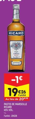 Ricard - Pastis De Marseille 45% Vol