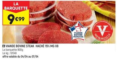 Viande Bovine Steak Haché 15% Mg X8