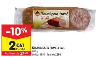 Leader Price - Saucisson Fume A L'ail