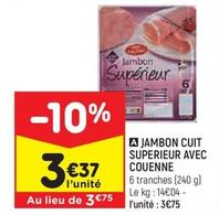 Leader Price - Jambon Cuit Superieur Avec Couenne