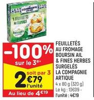 La Compagnie Artique - Feuilletés Au Fromage Boursin Ail & Fines Herbes Surgelés