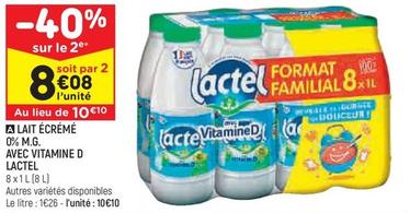 lactel - lait écrémé 0% m.g. avec vitamine d