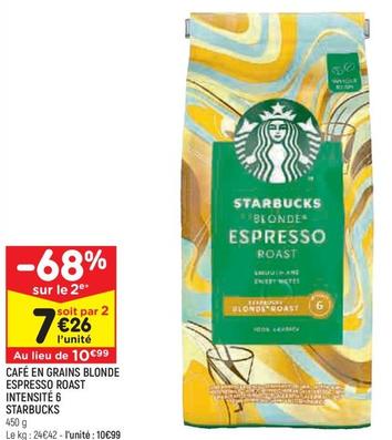 Starbucks - Café En Grains Blonde Espresso Roast Intensité 6 