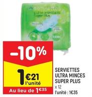 Leader Price - Serviettes Ultra Minces Super Plus