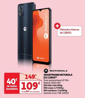Motorola - Smartphone E13 128go offre à 109€ sur Auchan Hypermarché