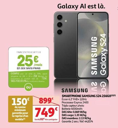 Samsung - Smartphone S24 256go offre à 749€ sur Auchan Hypermarché