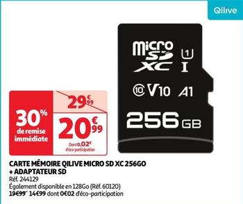 Qilive - Carte Mémoire Micro Sdxc 256go + Adaptateur Sd