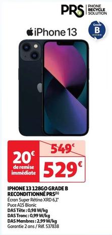 Apple - Iphone 13 128go Grade B Reconditionné Prs offre à 529€ sur Auchan Hypermarché