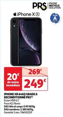Apple - Iphone Xr 64go Grade A Reconditionné Prs offre à 249€ sur Auchan Hypermarché
